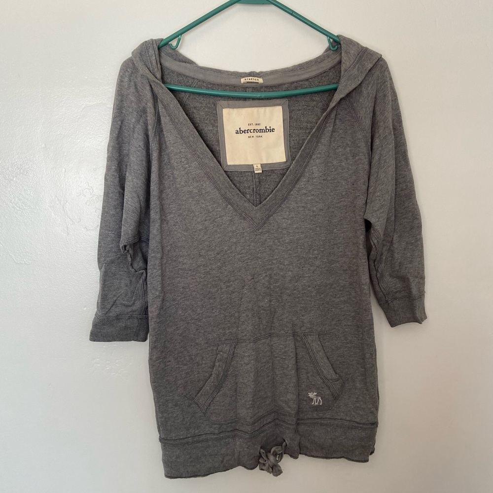 Abercrombie & Fitch Half Sleeve Kangaroo Pocket Sweater